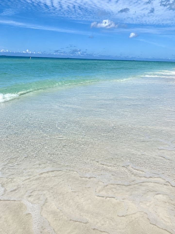 The crystal waters of Holmes Beach only 1 block from our home! 