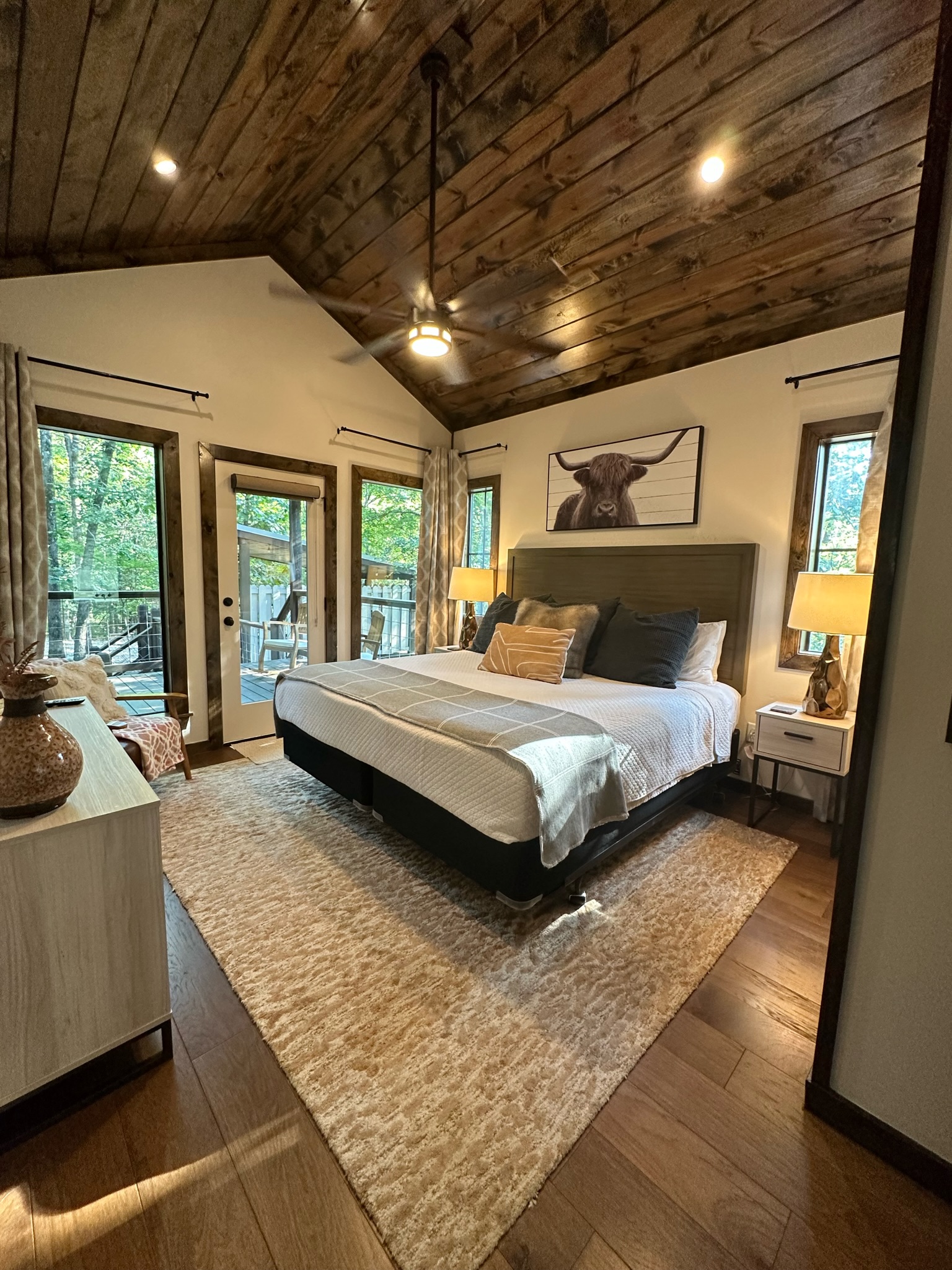 The master bedroom which features a very comfortable King mattress.