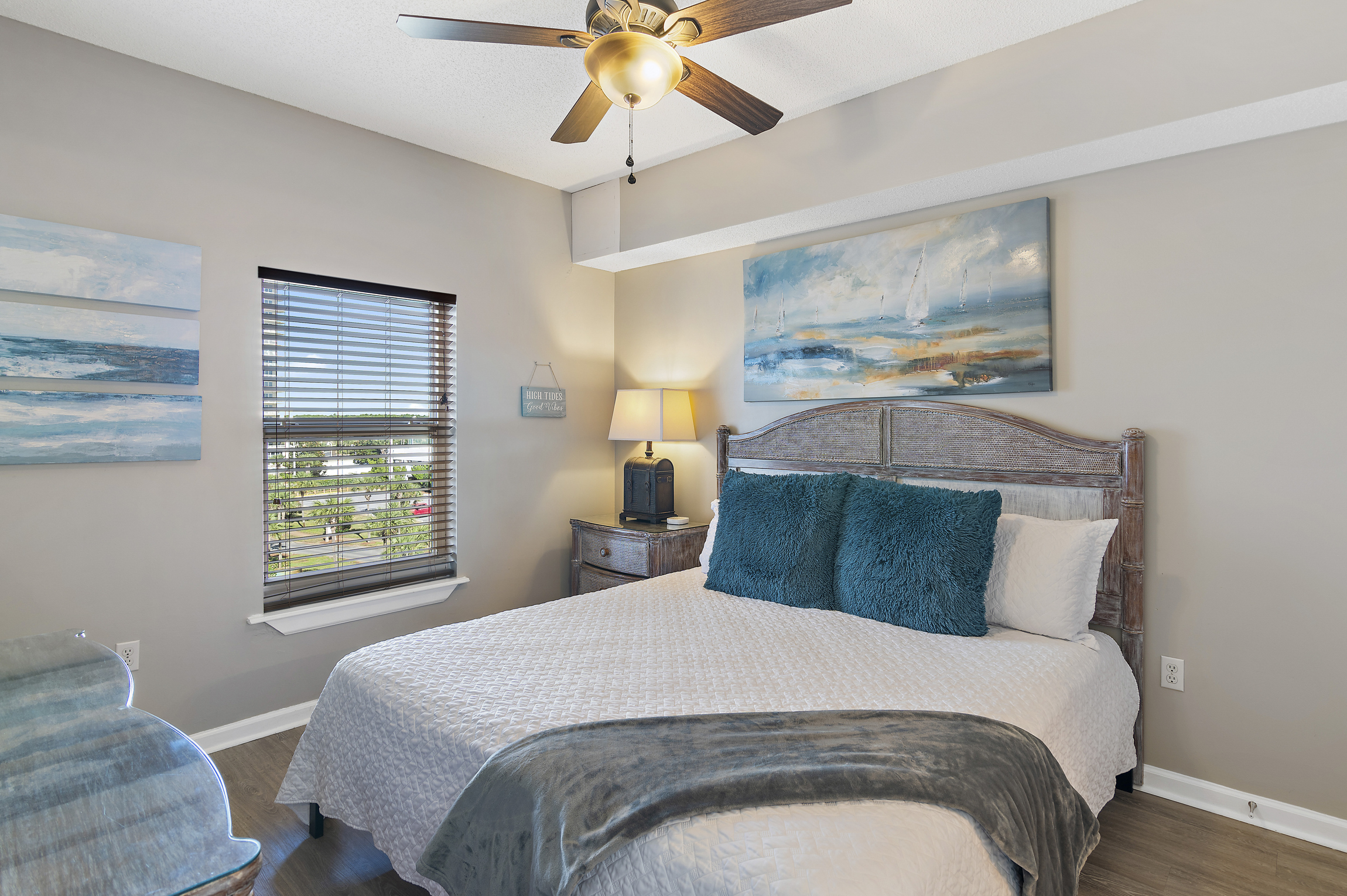 Secondary bedroom has KING bed, SMART TV w/ cable, private bathroom, and closet