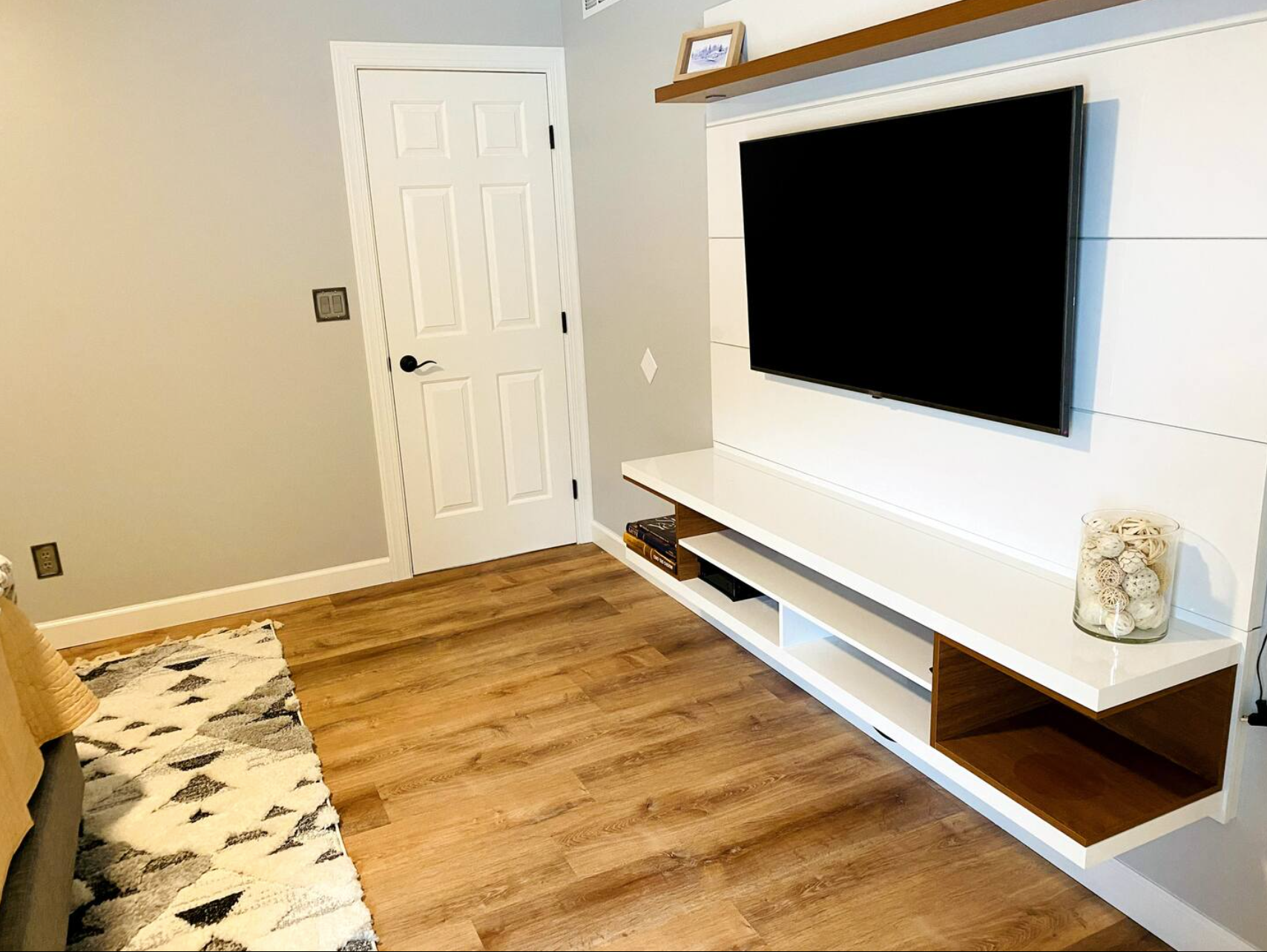 One of three flat screen TV's