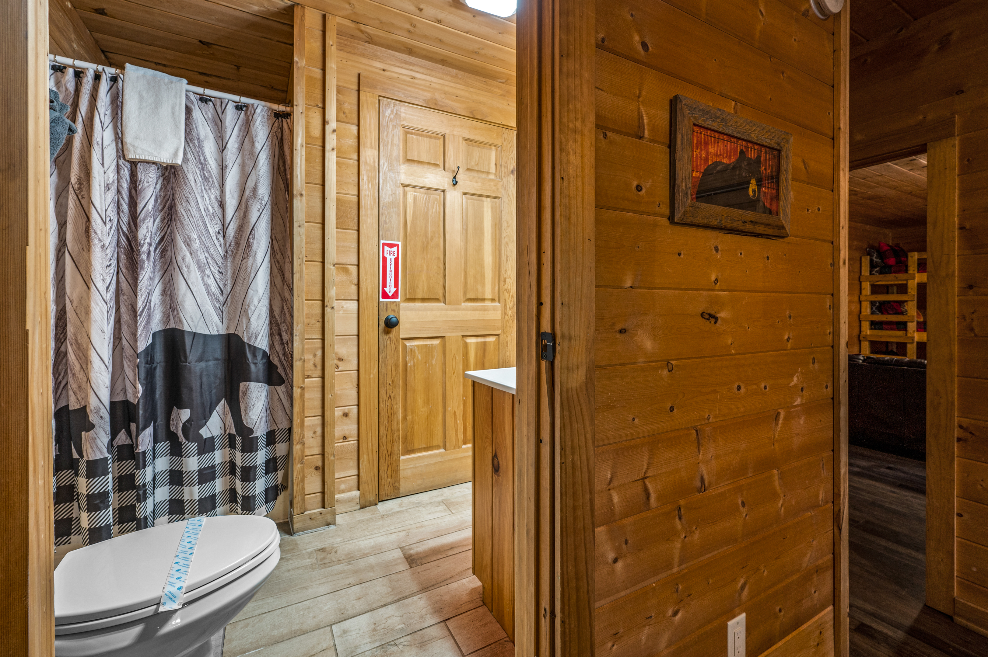 Lower level walk in shower.