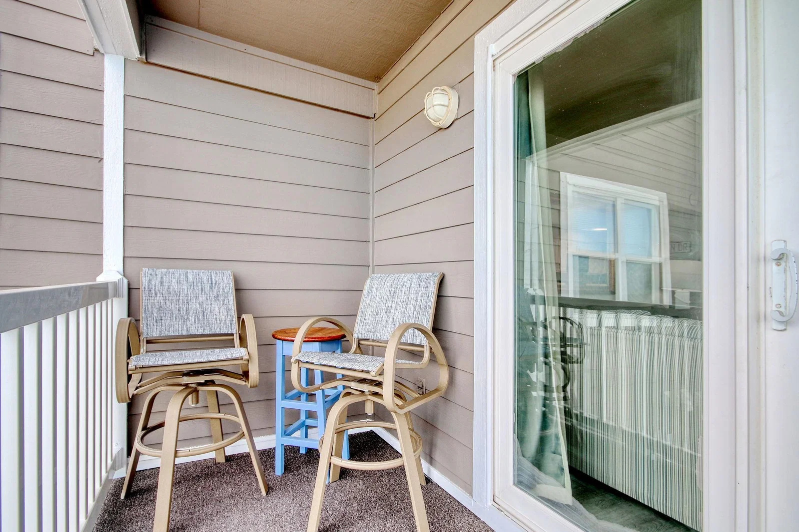 Covered balcony seating