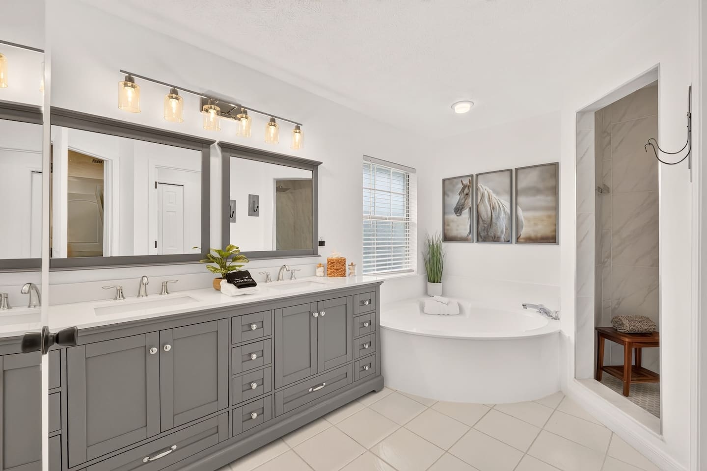 Welcome to the master ensuite bathroom.  Spread out and get ready in this amazing space!