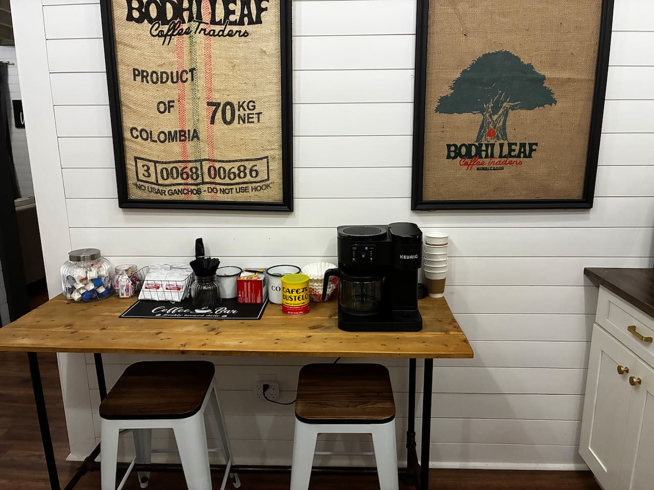 Enjoy your mornings with a full coffee, tea, & hot coco bar.