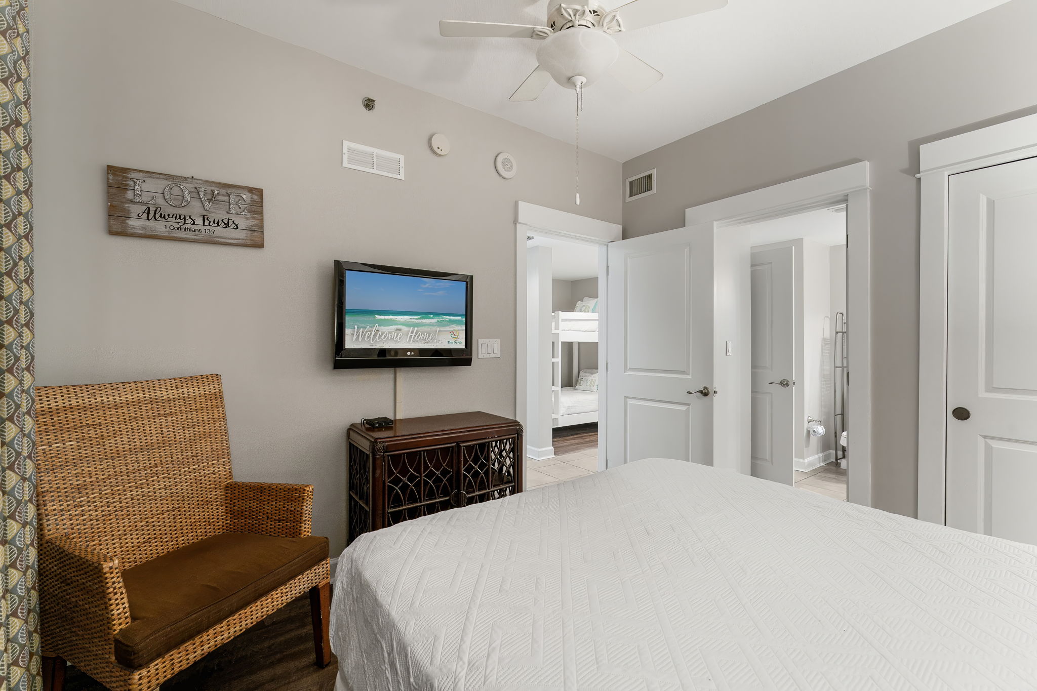 Jack-and-Jill bath connects to guest room.