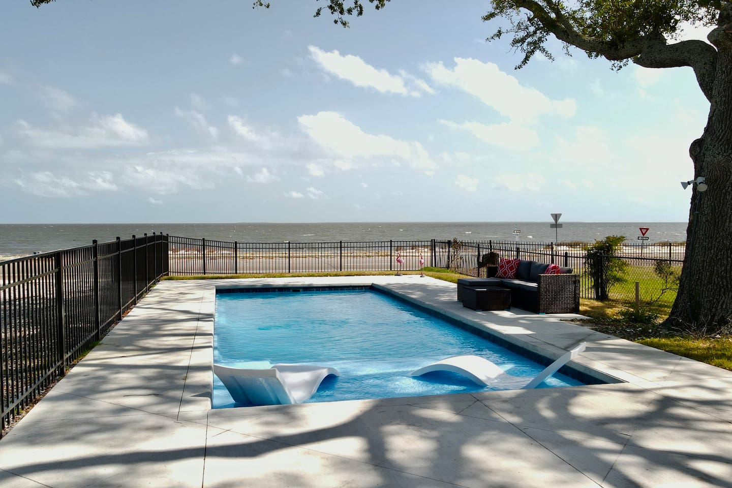 Take in the view while you relax in the cool, clear water.