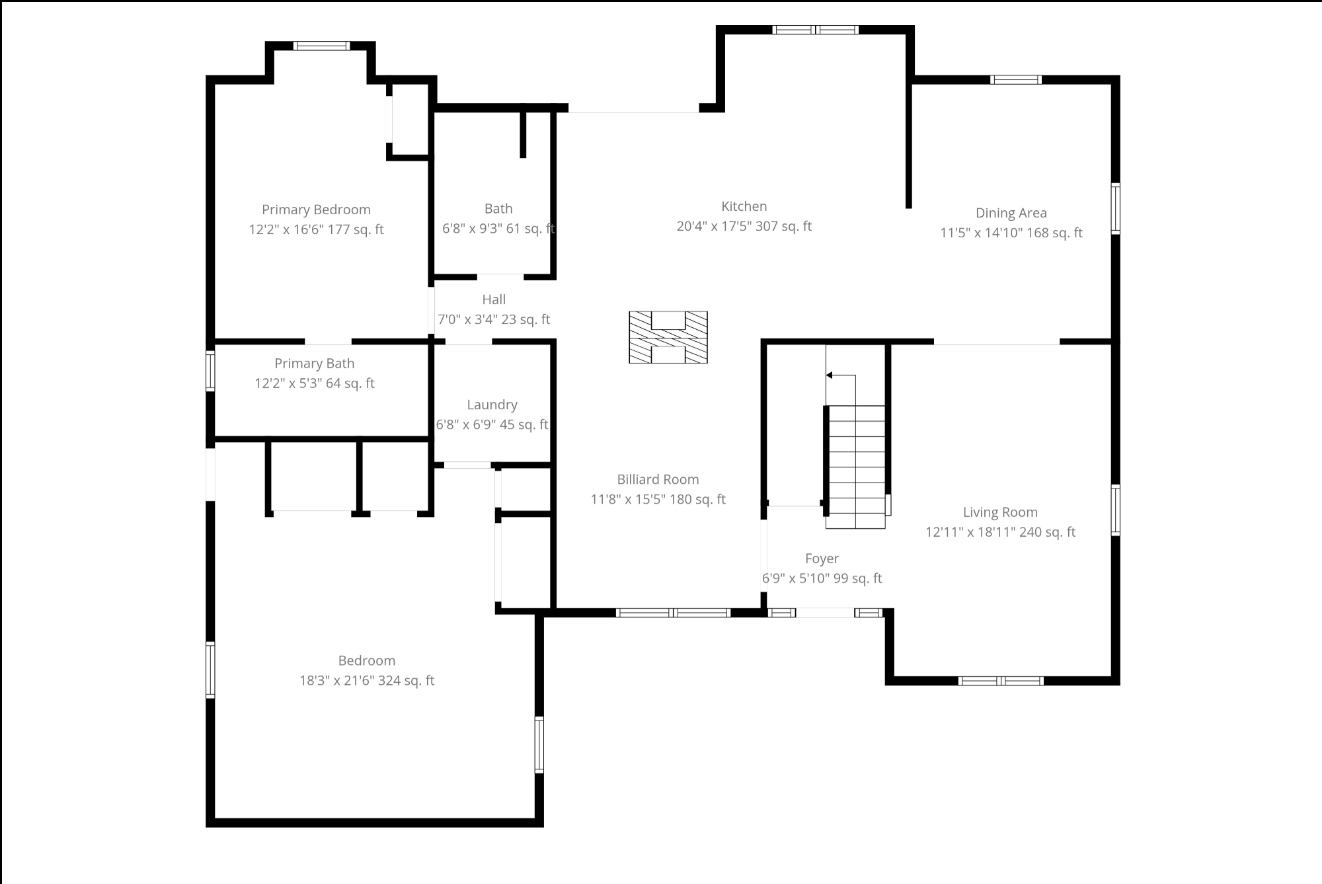 1st floor: master bedroom (with ensuite bathroom) and kids bedroom (the one with the slide)