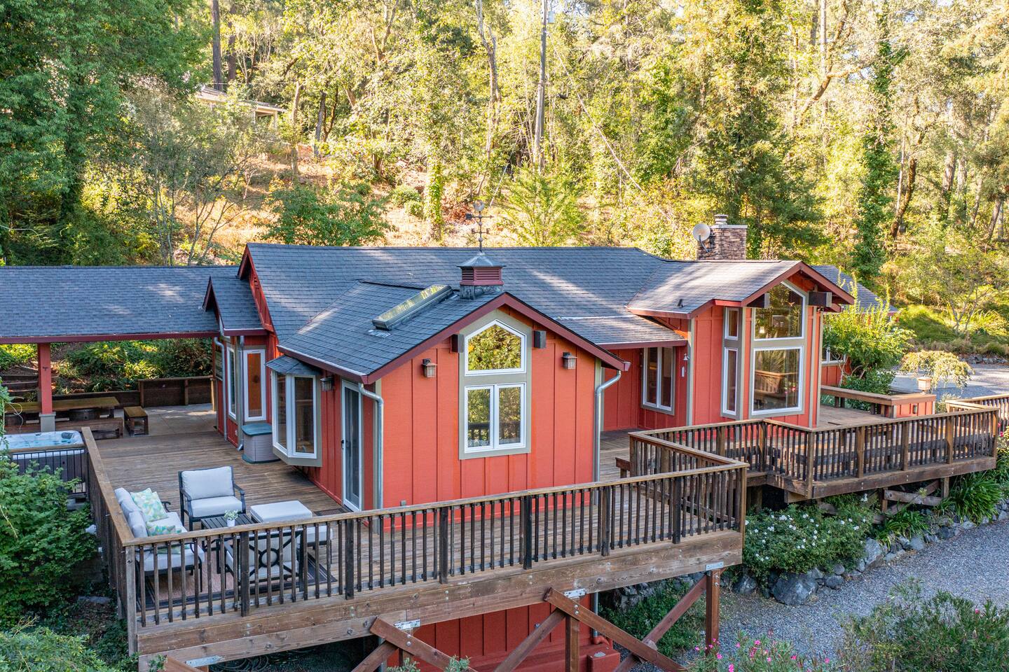 Find peace and relaxation in our tranquil tree-surrounded home!