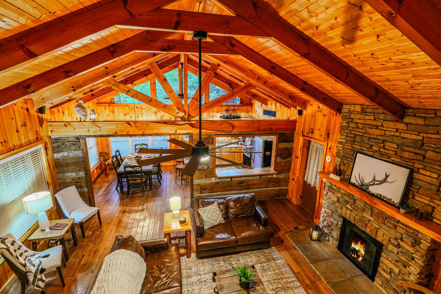View of living room from upstairs landing