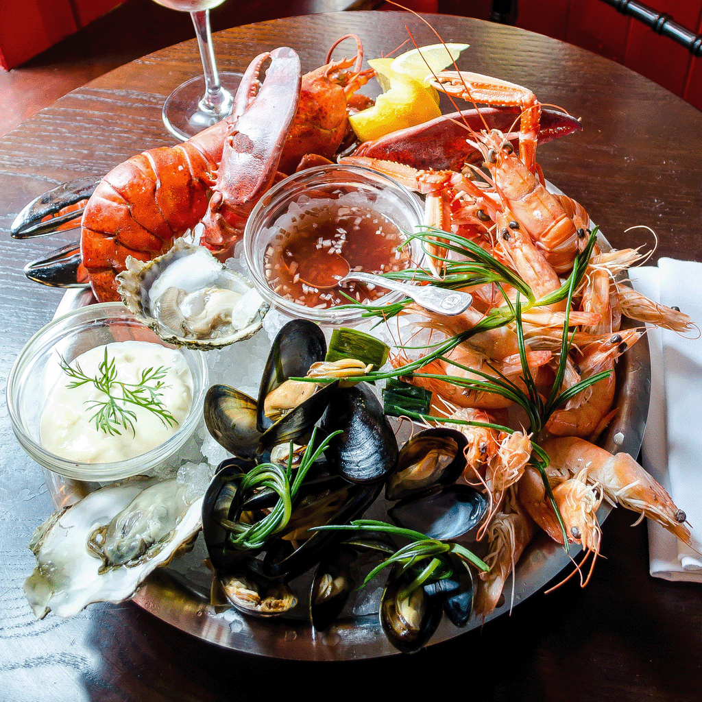 Seafood platter at a waterfront restaurant in Englewood, Florida.