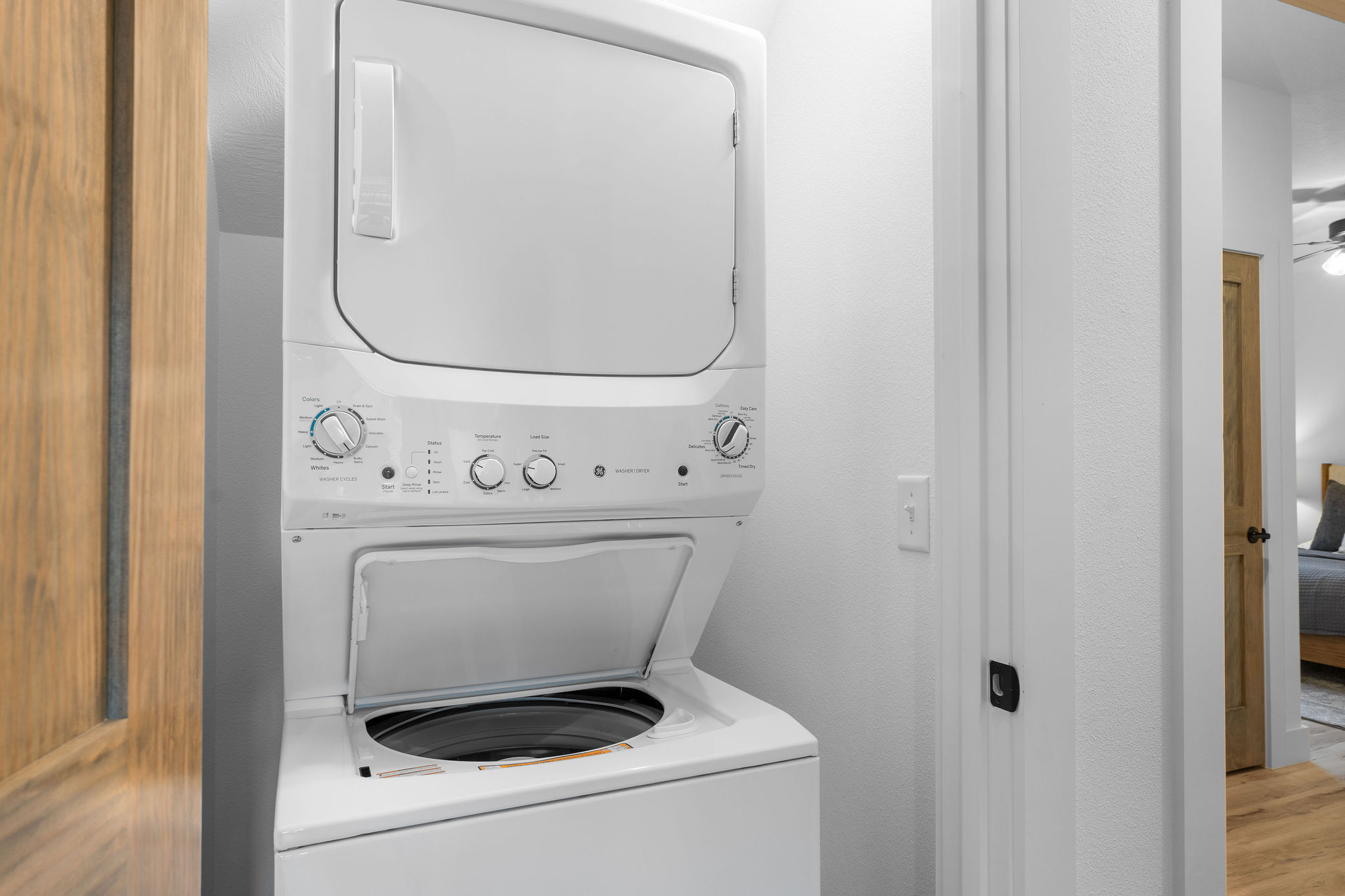 Convenient in-home washer and dryer for longer or comfortable stays.