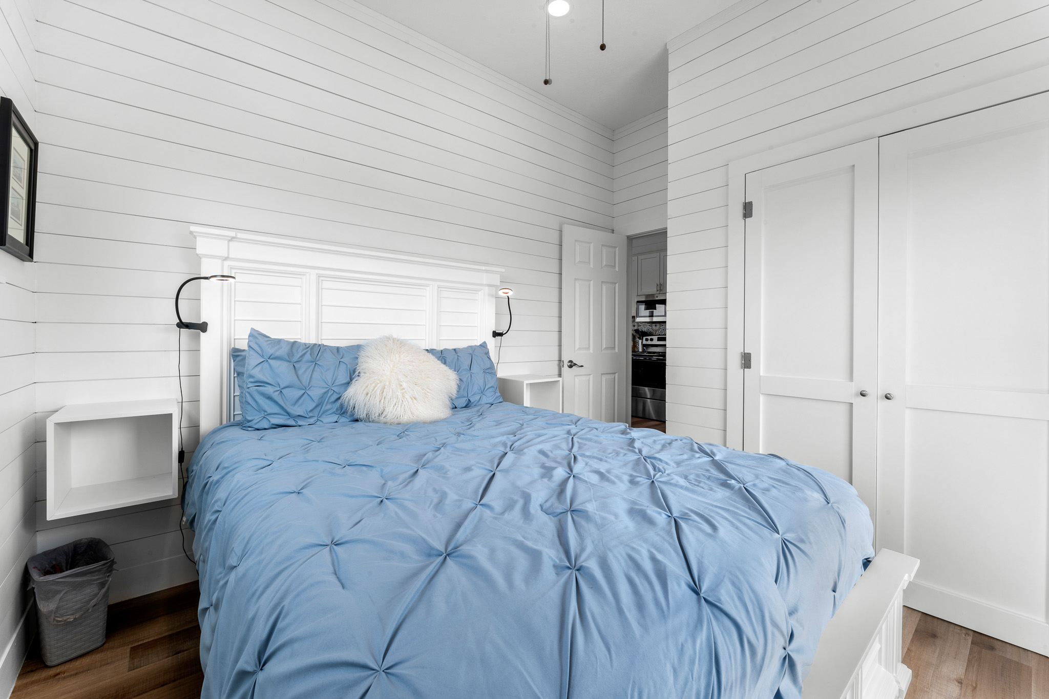 Peaceful bedroom with luxury linens