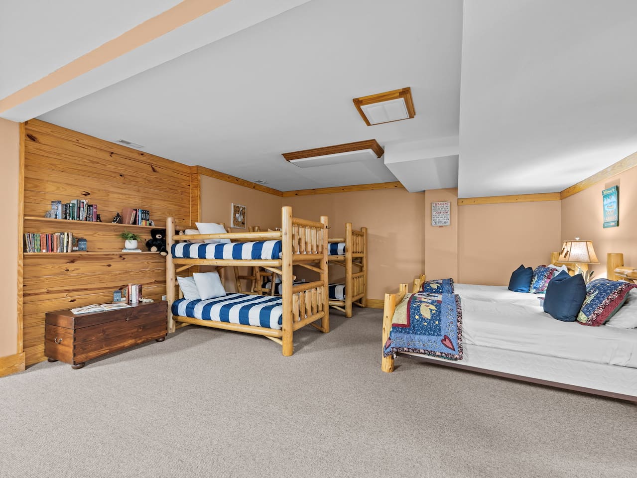 Lower level of the cabin and sleeping areas