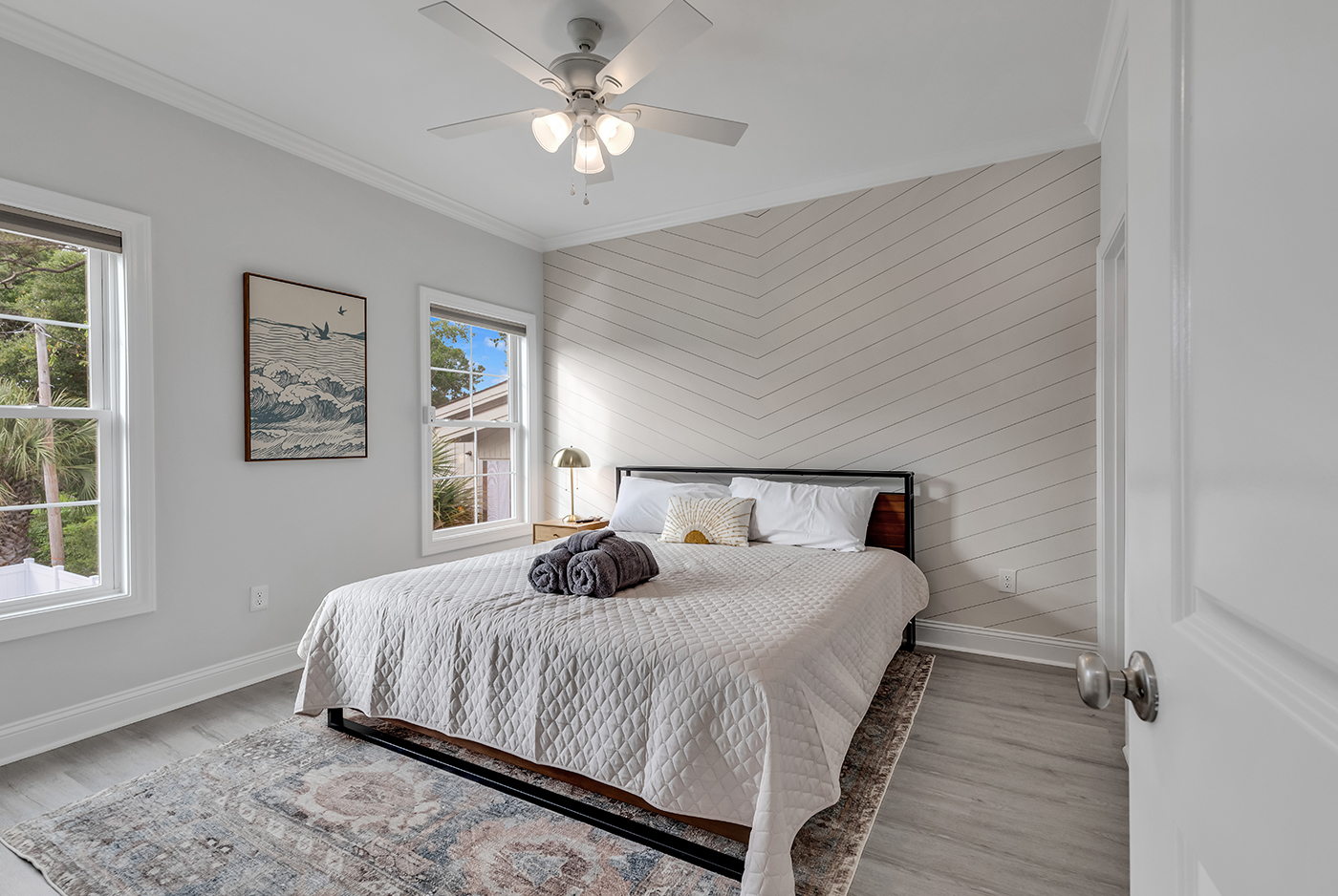 Discover serenity and opulence in our 4th Bedroom haven. Boasting a luxurious King bed, an en-suite bath for extra convenience, and entertainment on a 55" Roku TV, it's your personal escape within our retreat. Unwind and recharge in this tranquil sanctuary