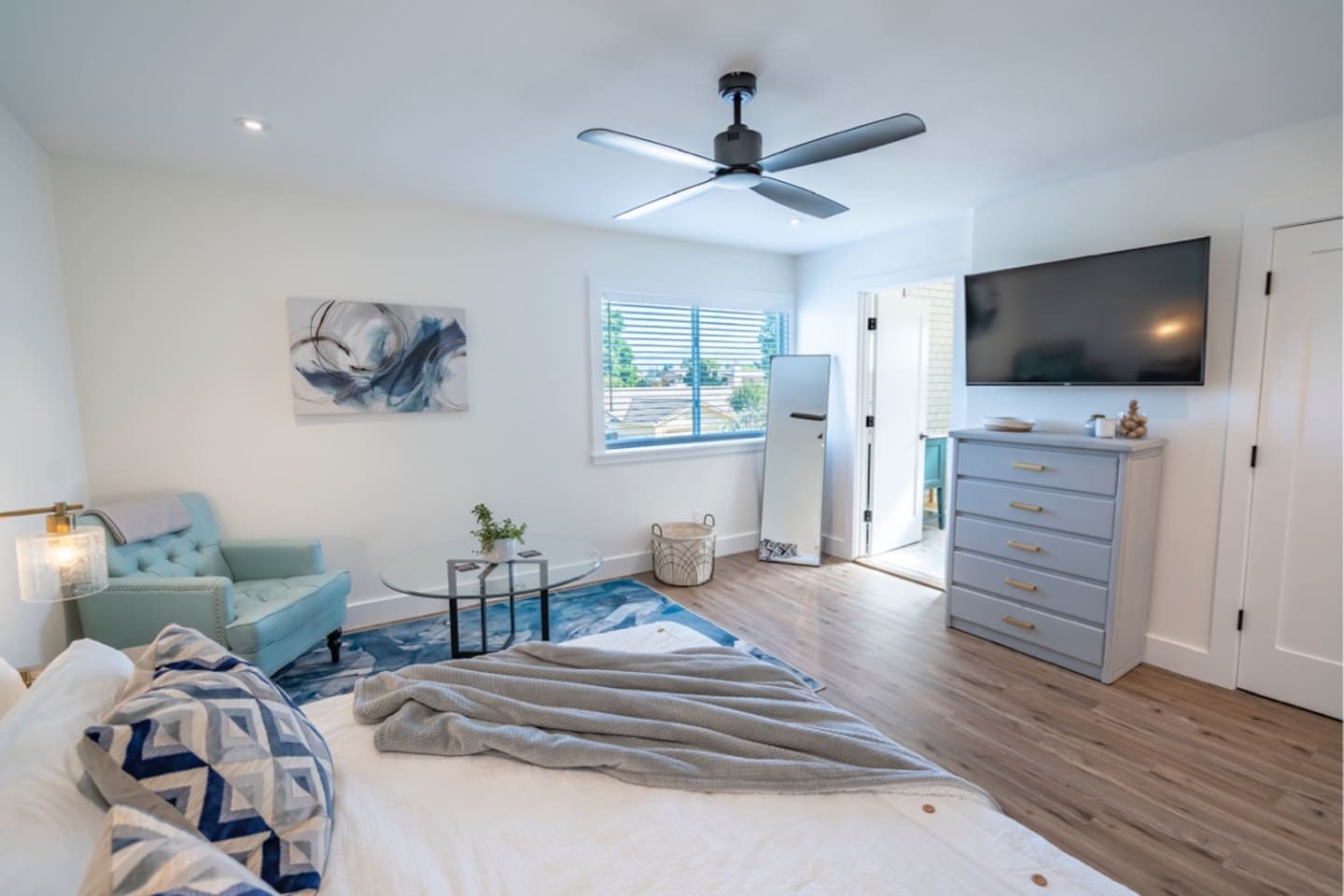 Master Suite with king bed, and smart tv.