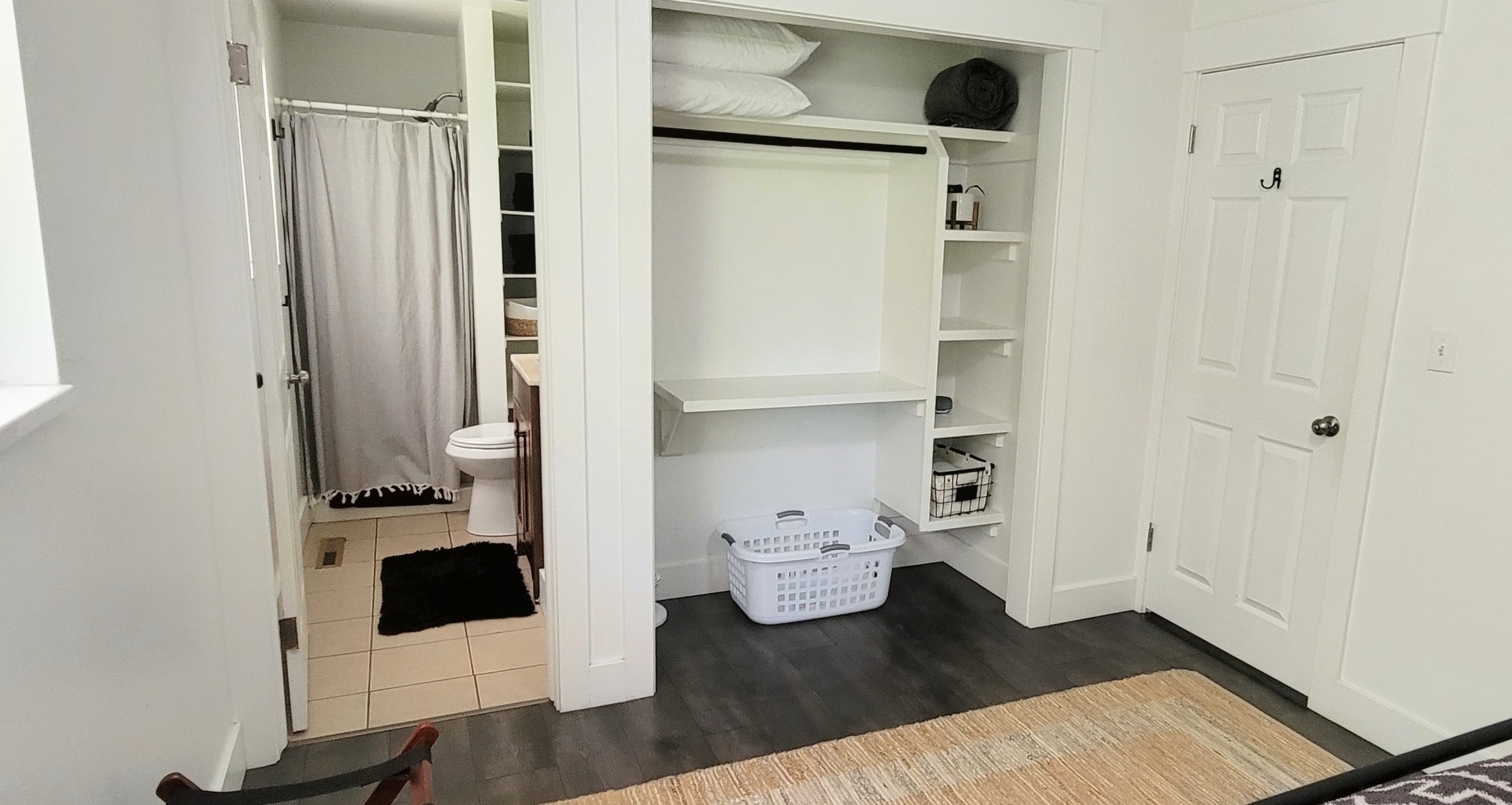 Master bedroom with attached bathroom