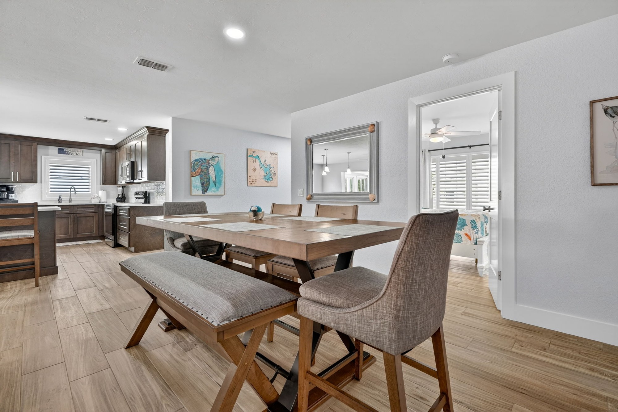 Kitchen and dining open layout