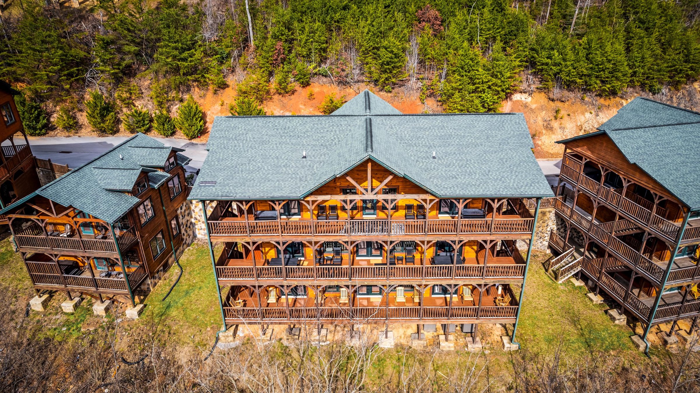 Drone shot of Gatlinburg Mansion