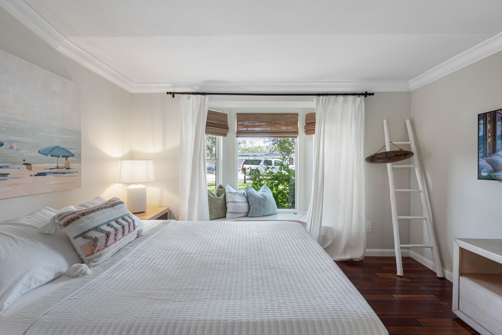 Bright and airy space with large windows, filling the room with natural light.