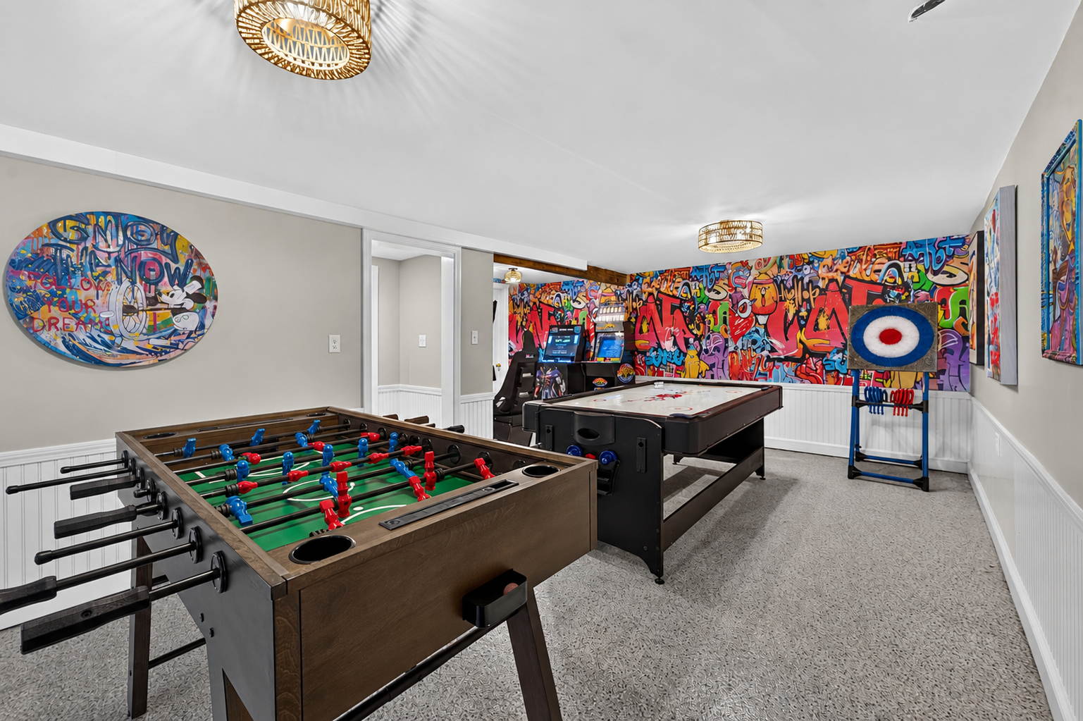 Have fun with family and friends with foosball and arcade games.