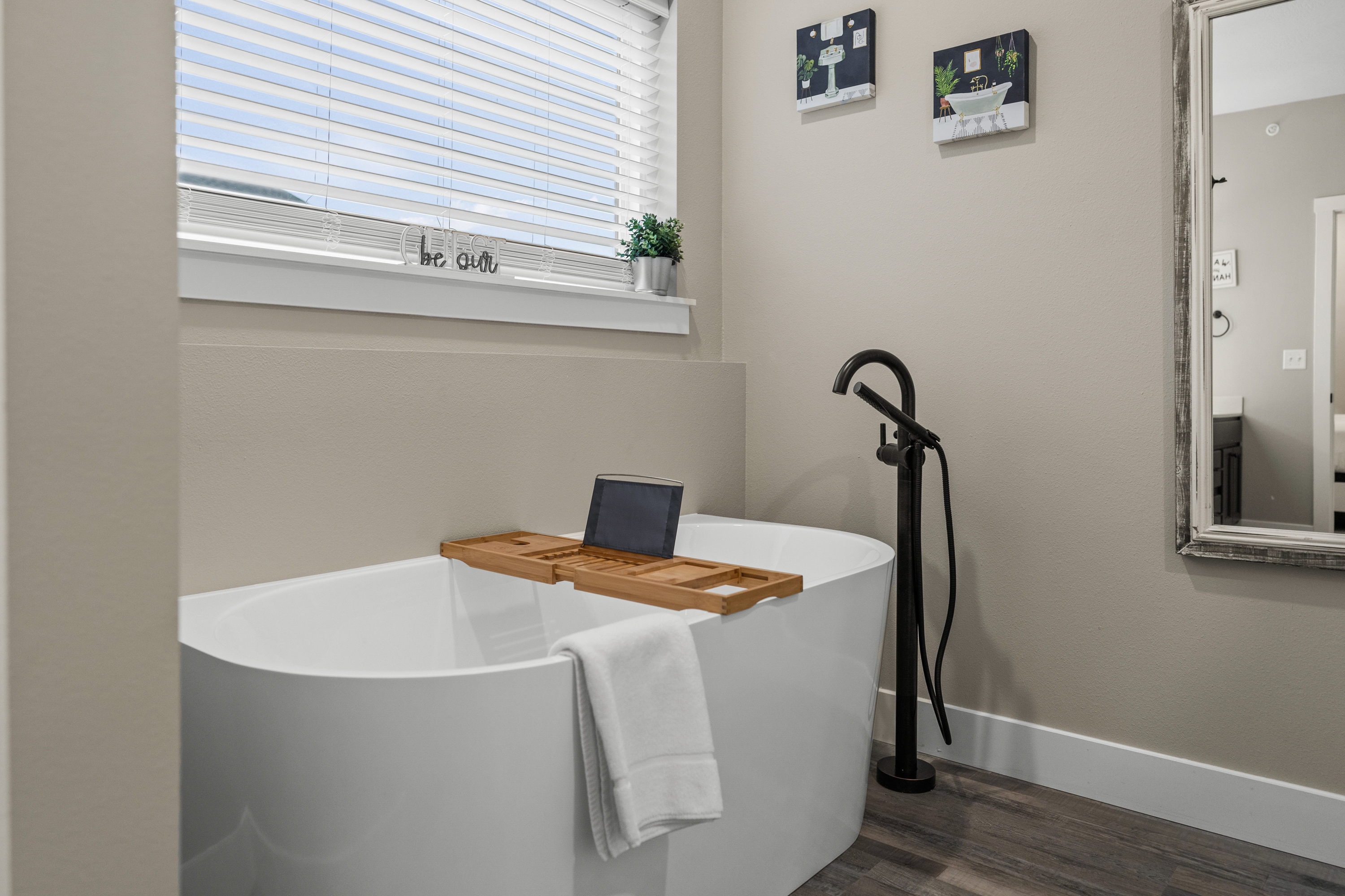 Master Bathroom #1 has a large soaker tub to help wash your worries away.