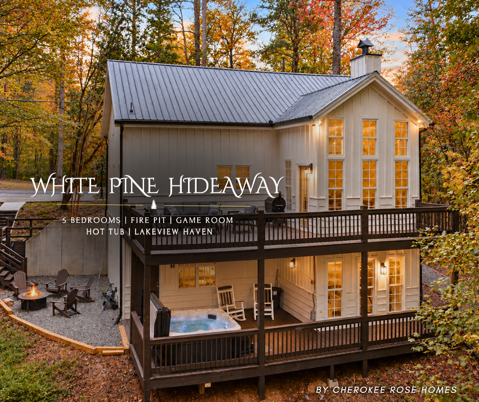 White Pine Hideaway offers a peaceful mountain escape surrounded by towering pines, with the comfort of a cozy cabin and a hot tub waiting after a day of exploring. 

• Secluded wooded setting
• Towering pines
• Hot tub
• Peaceful & cozy cabin atmosphere
