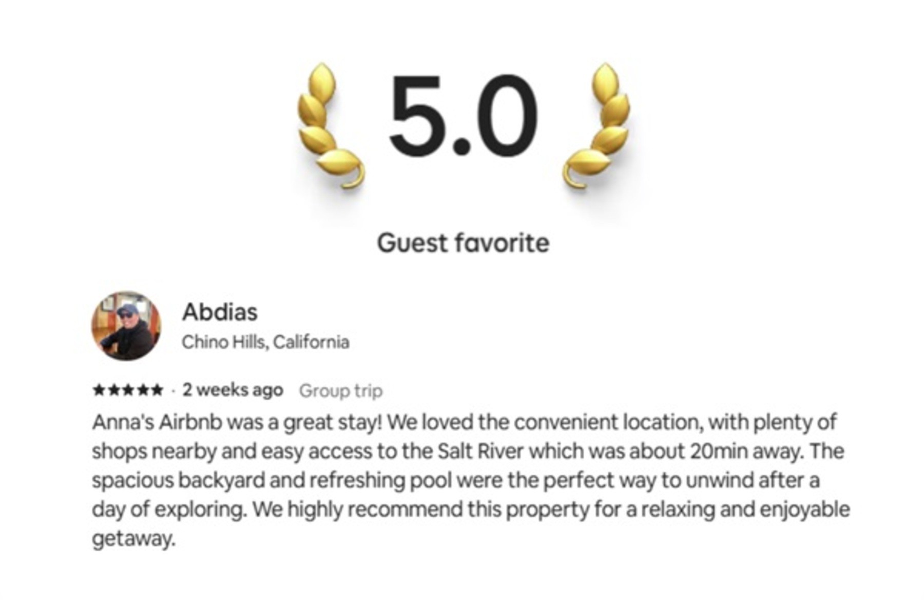 Review from our guest!