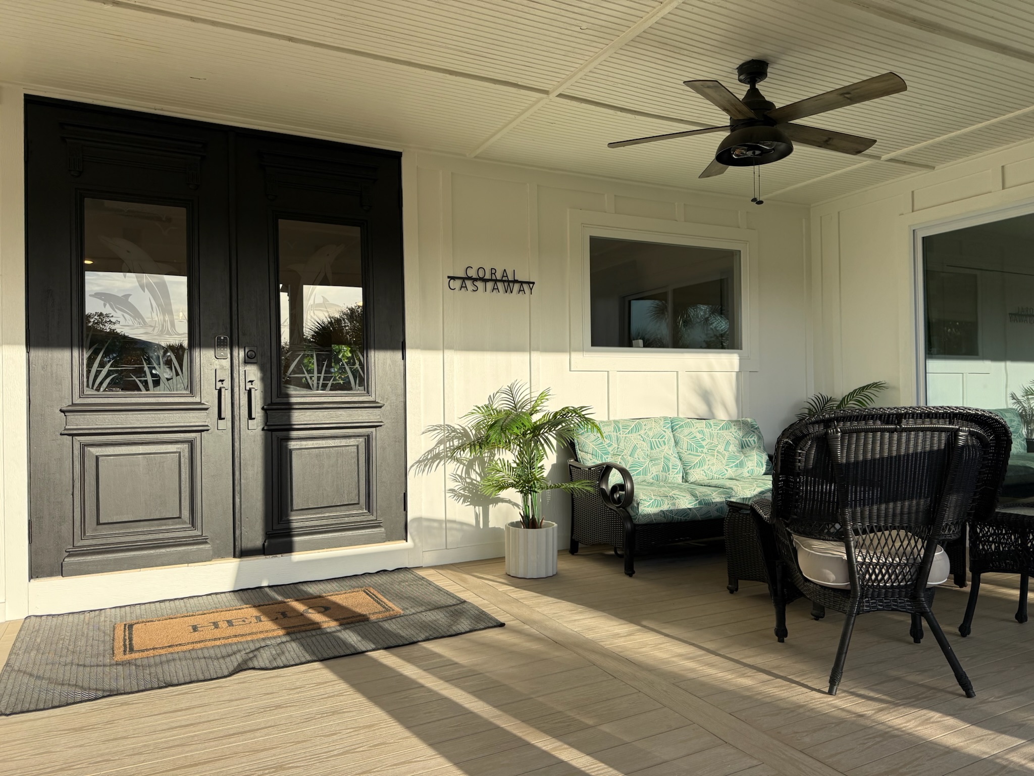 A very welcoming front porch large enough for the whole group to gather