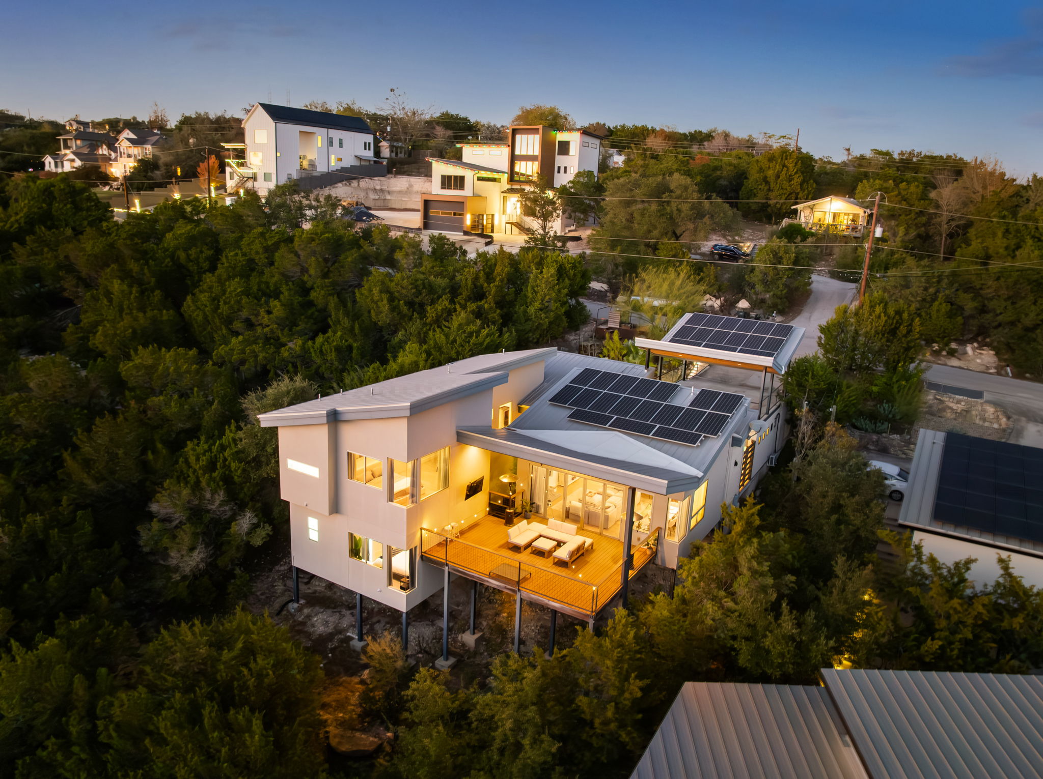 Beautiful modern home nestled in a peaceful hillside setting