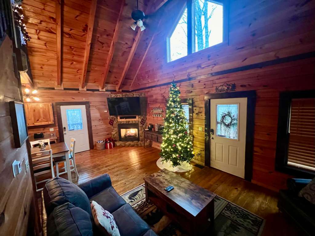 Cozy holiday vibes with our beautifully decorated Christmas tree