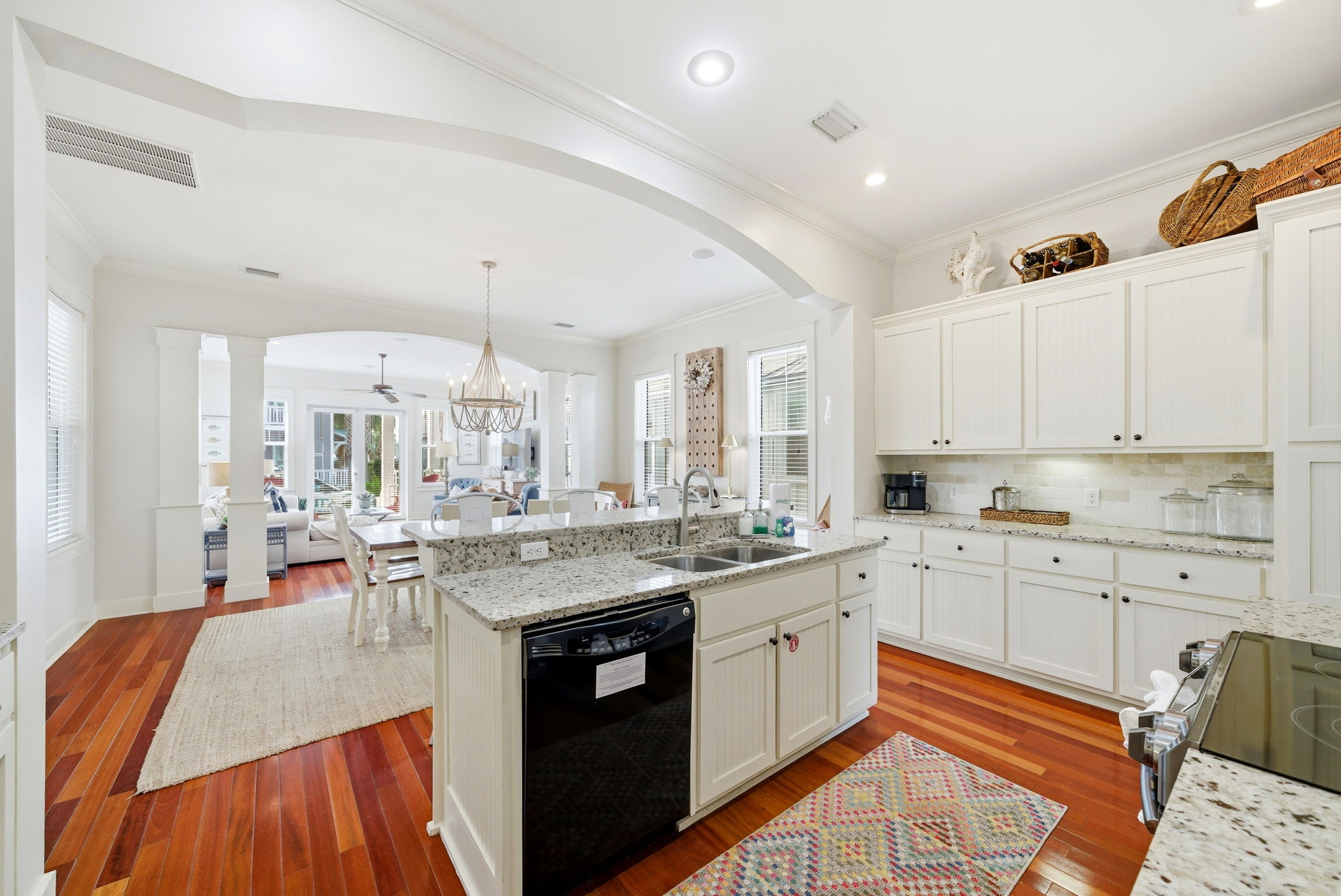 The heart of the home! Our fully equipped kitchen features modern appliances and plenty of counter space for vacation meal prep.