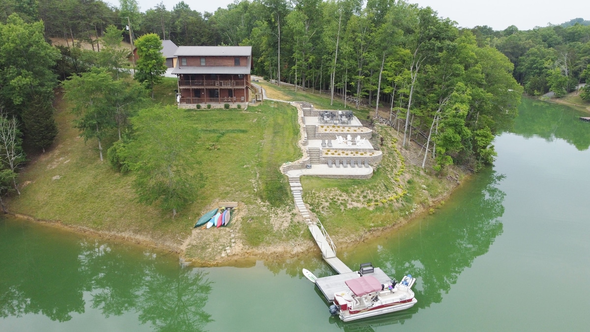 Back of Cabin and Patios