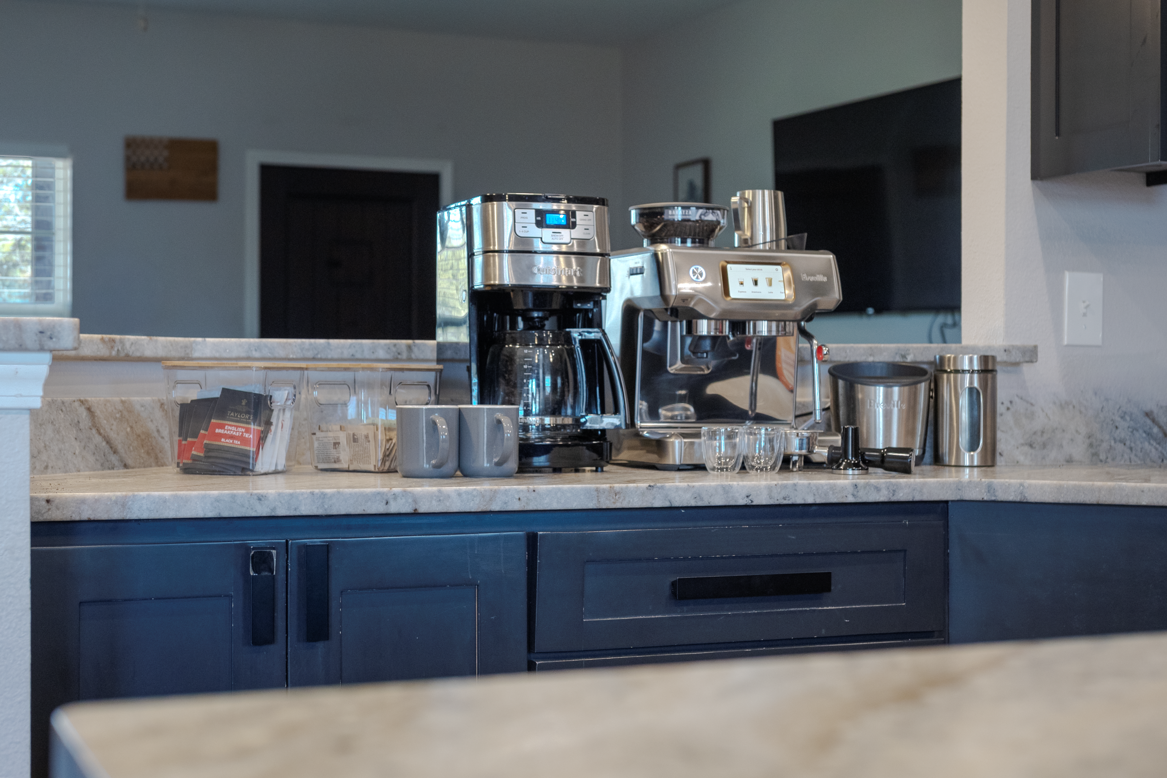 Coffee station ready for early risers and late sleepers.