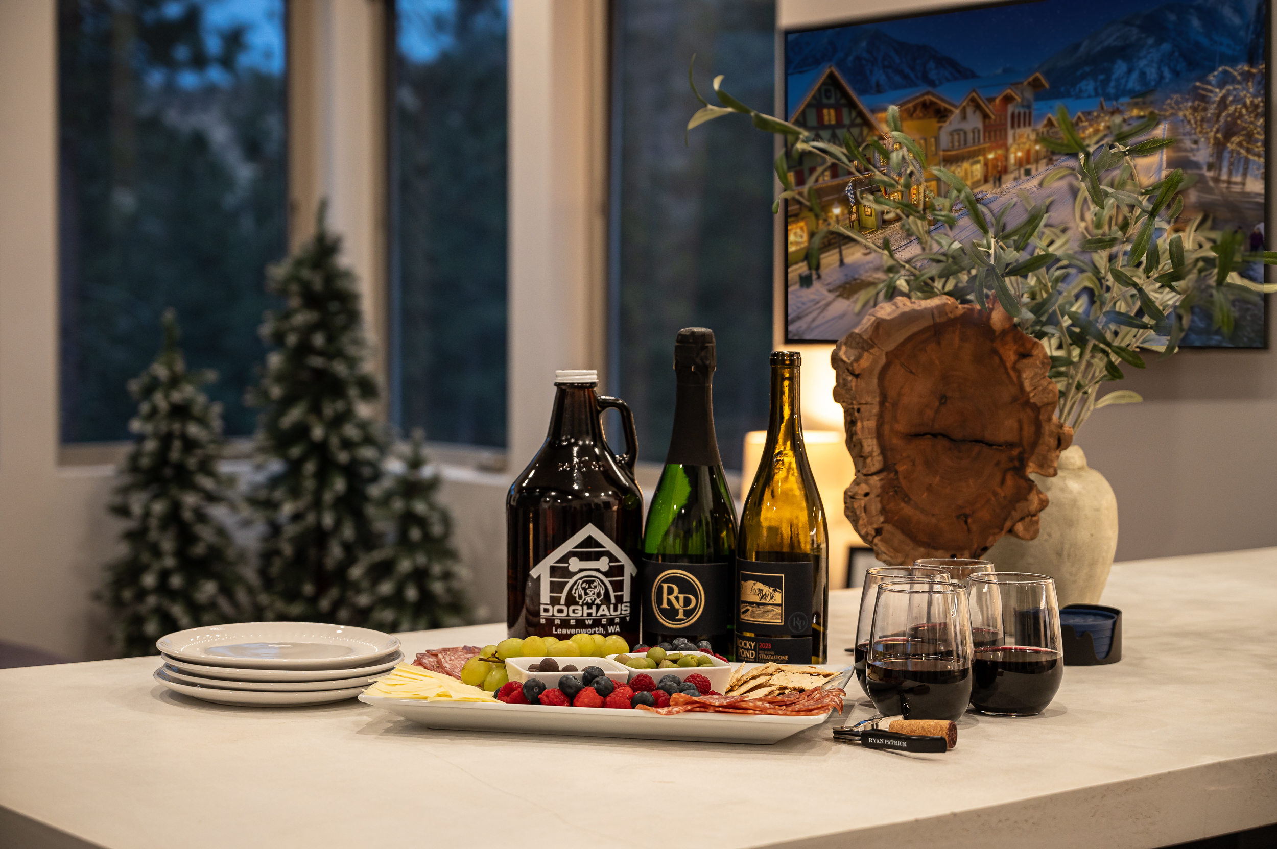 Spacious open layout main room with perfect setting for cozy evenings