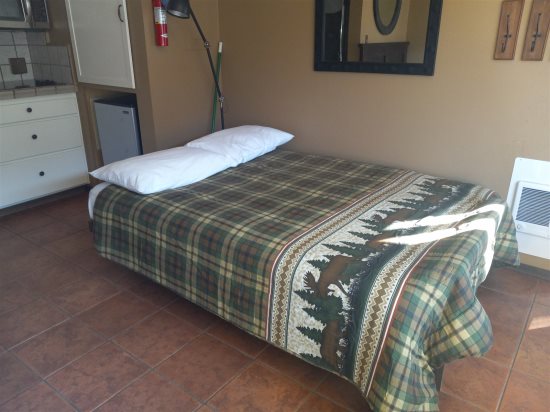 Futon: Full-size bed.