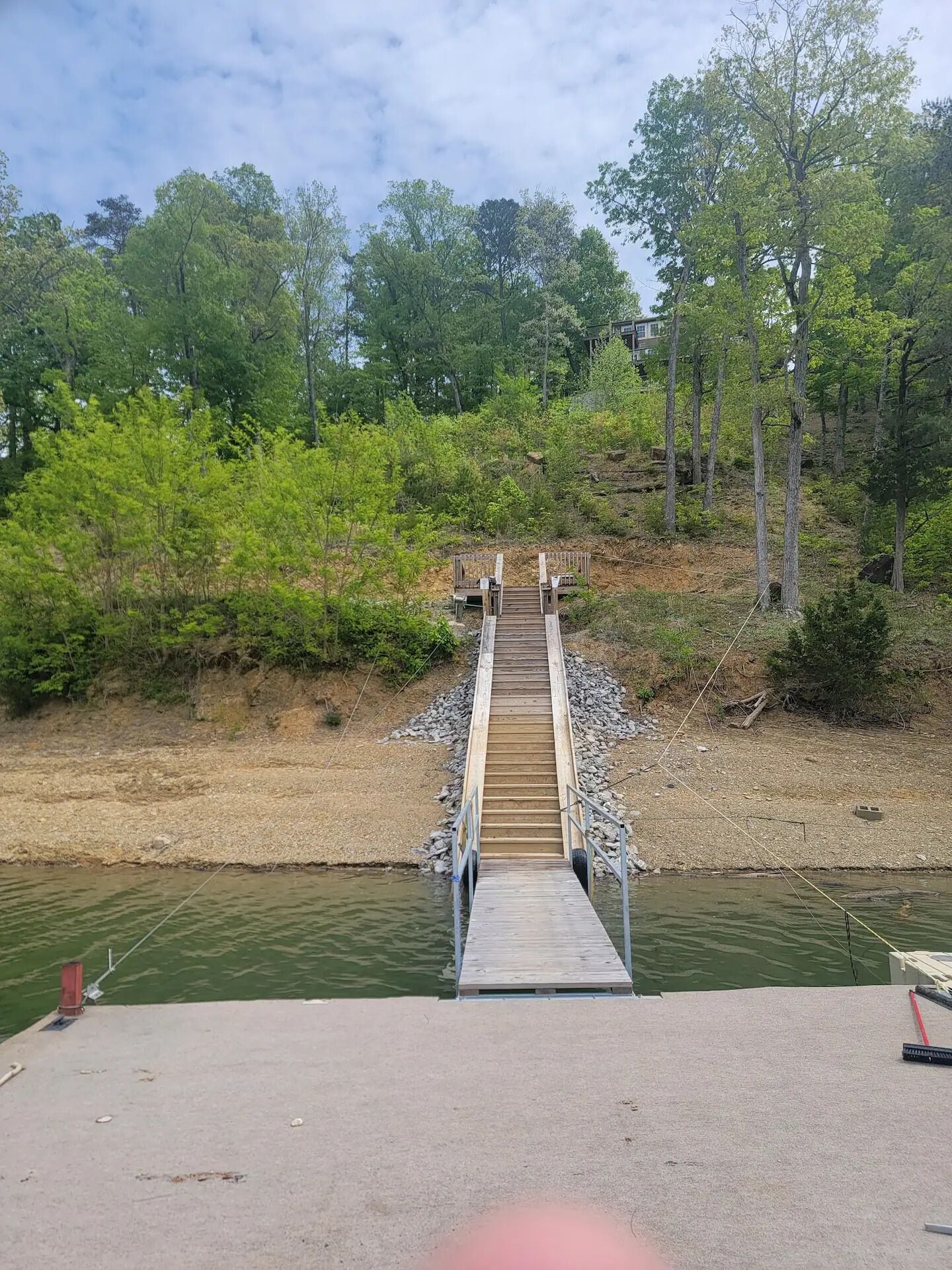 Steps down to the dock