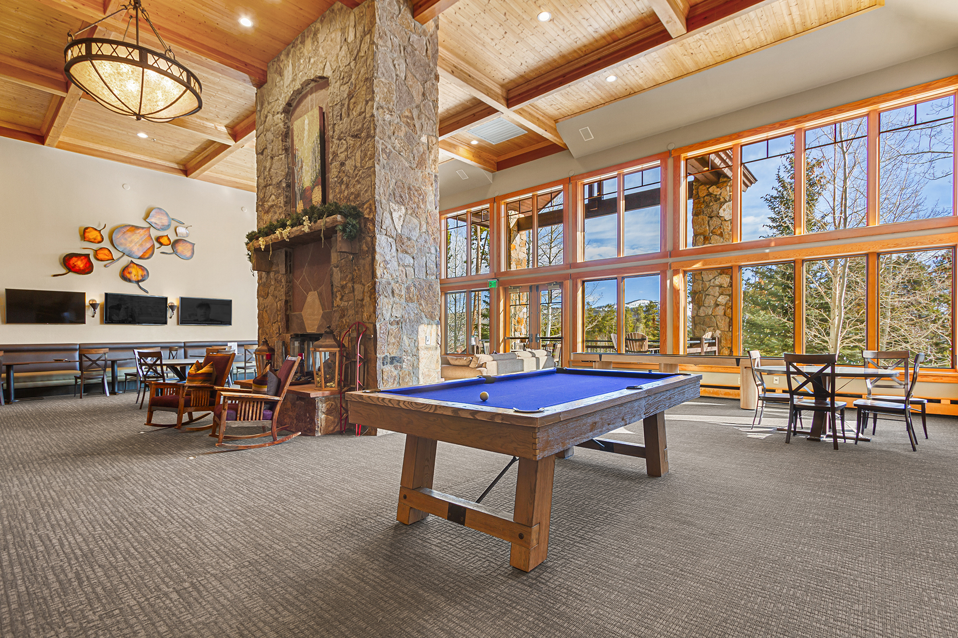 Pool table off the lobby with plenty of seating for casual get-togethers.