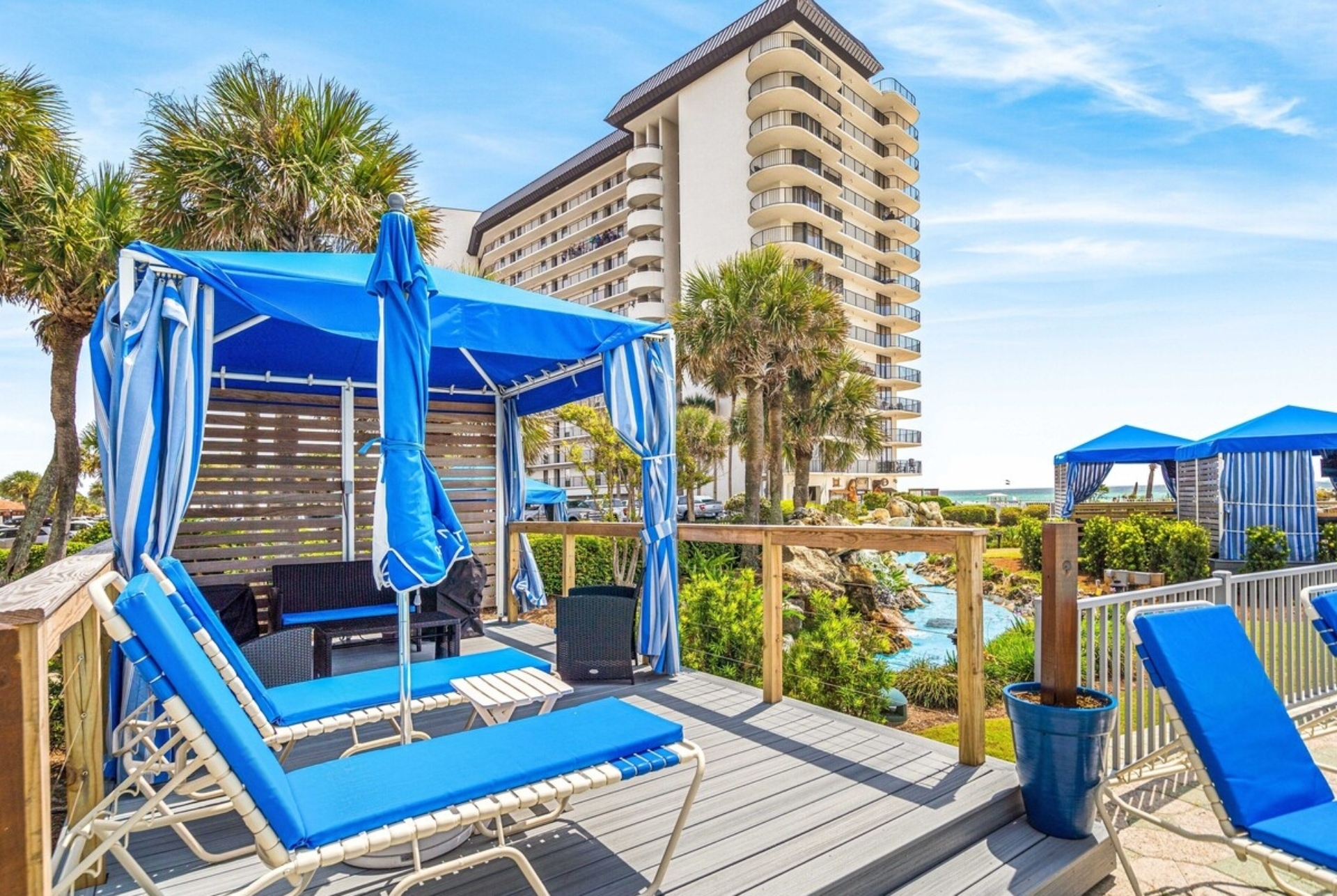 Cabanas for rent by the lagoon pool