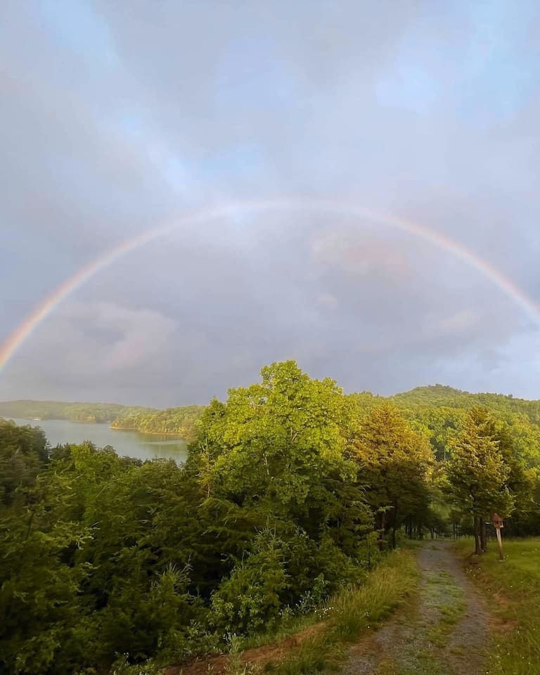 Even passing mountain weather can put on a show from the porch.