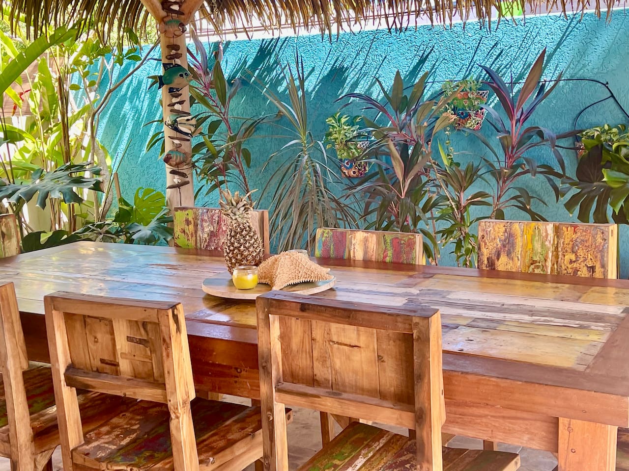 Outdoor dining space for eight