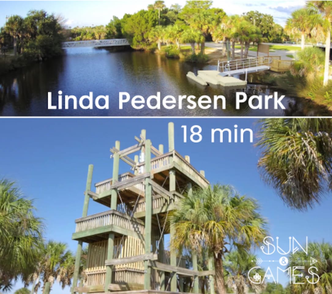 Linda Pedersen Park 18 minute drive.
Enjoy over 135 acres of undeveloped space for leisure and play, including fishing areas, an observation deck, and a playground. 