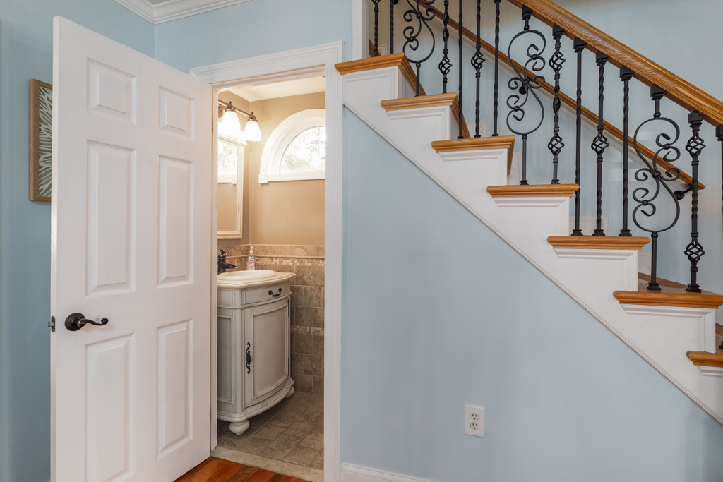 Convenient first floor half bathroom.