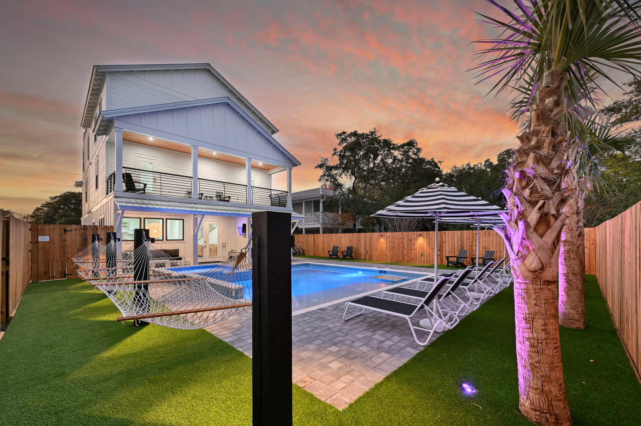 Beautifully decorated backyard