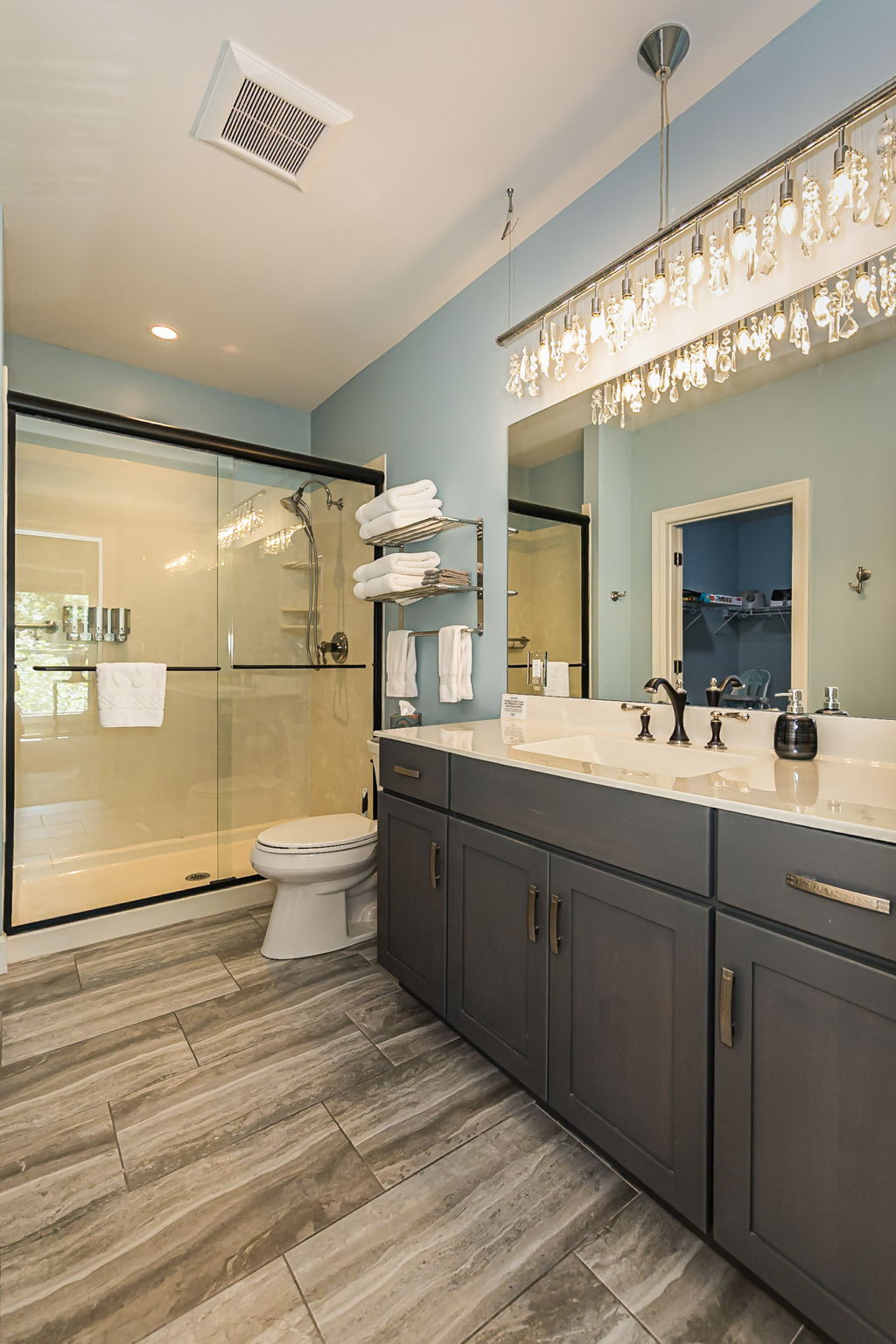 Large ensuite bathroom with walk-in shower.
