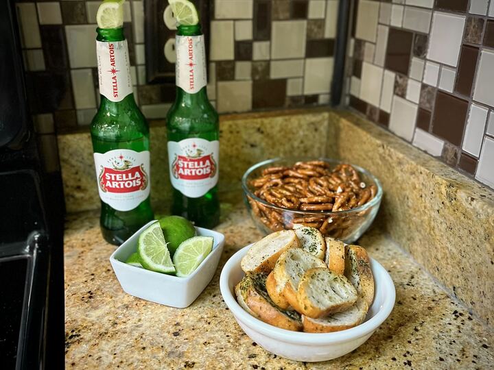 Bright and functional kitchen perfect for cooking after a day at the beach