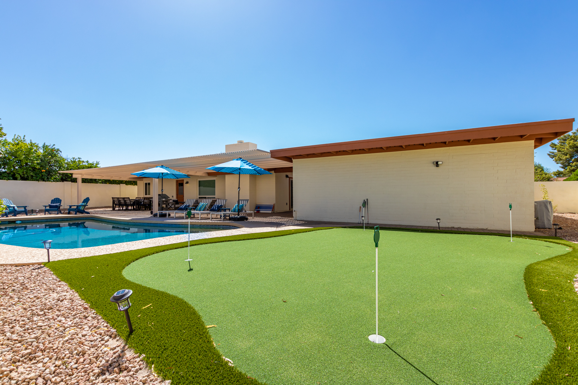 newly installed putting green