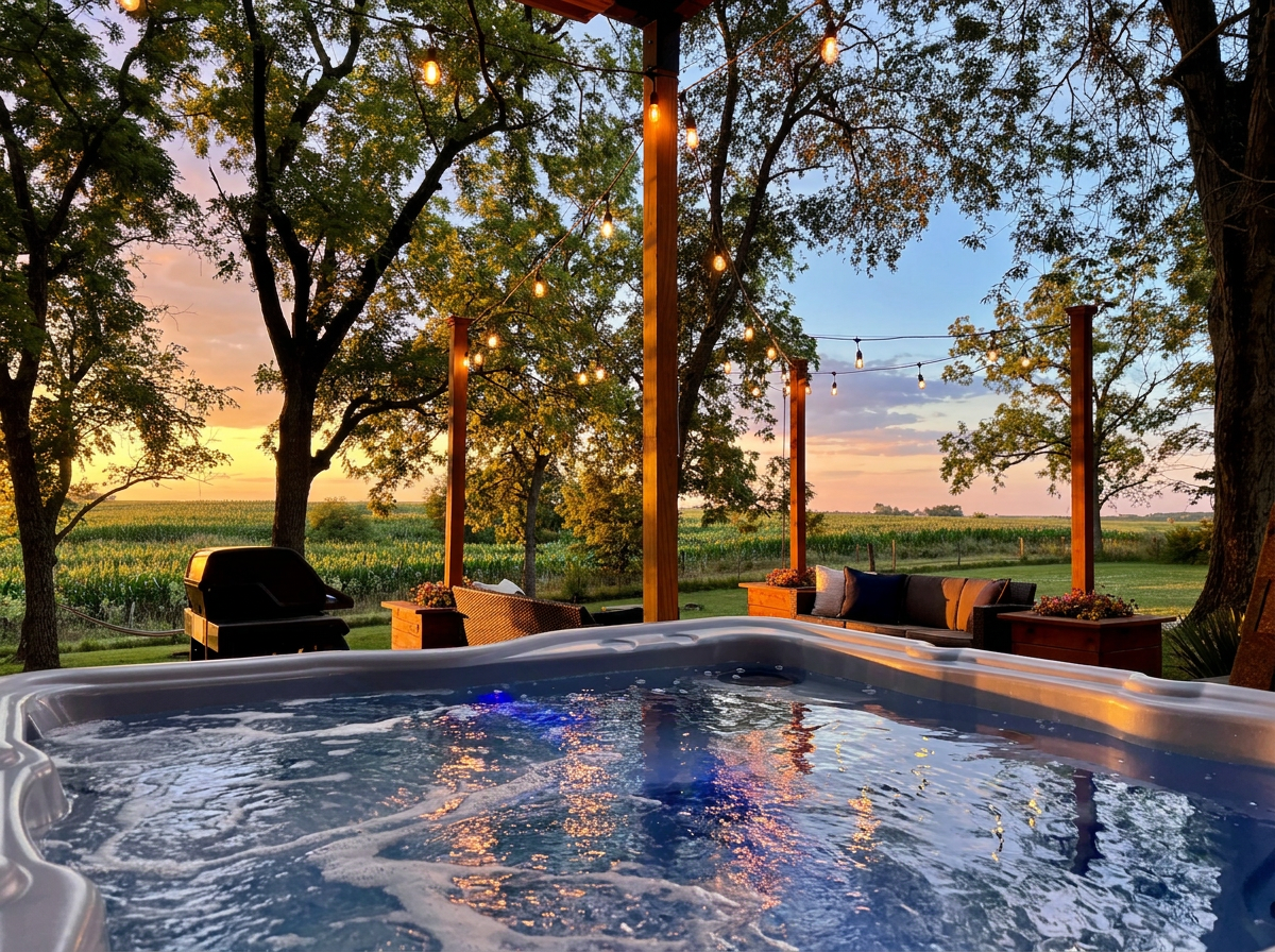 The hot tub at Hidden Grove is such a peaceful retreat to enjoy quality time