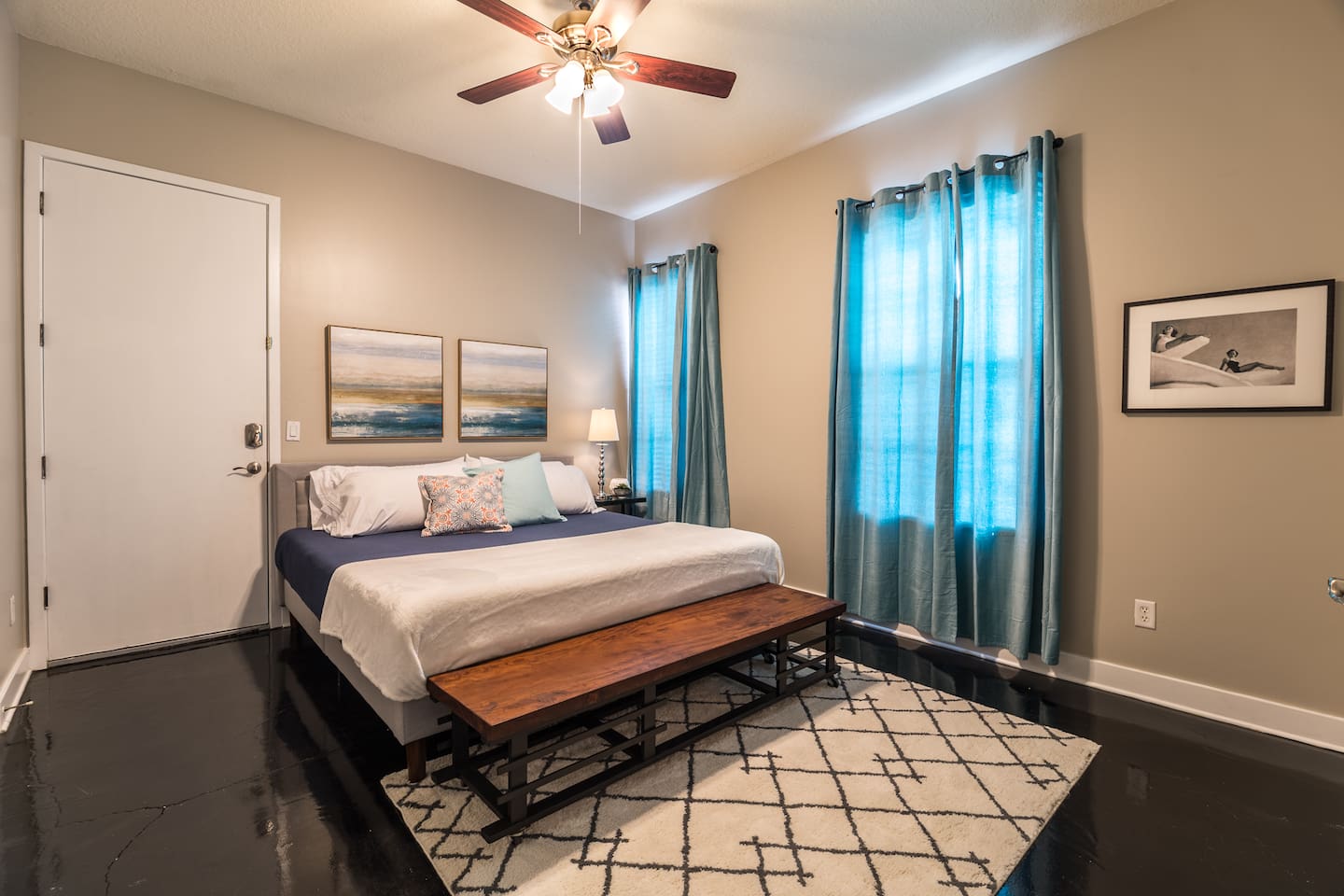 Downstairs bedroom #1. King bed.
"Great location to all of downtown Ybor. Very up-to-date & clean. Rooftop area is great for socializing. Trey/Erin were very helpful throughout the whole stay. Could not ask for a better experience!" Ryan (Guest Rev)