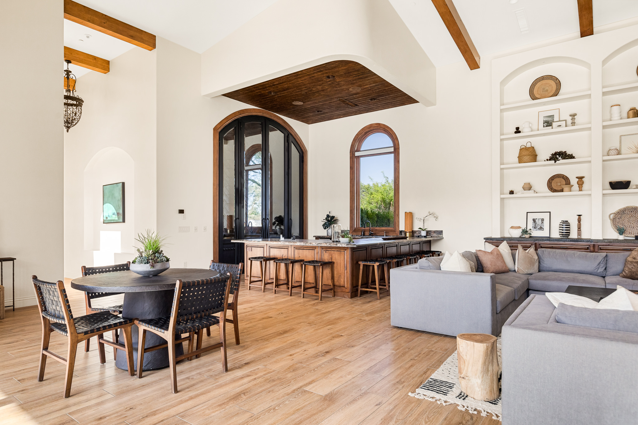 living room and bar