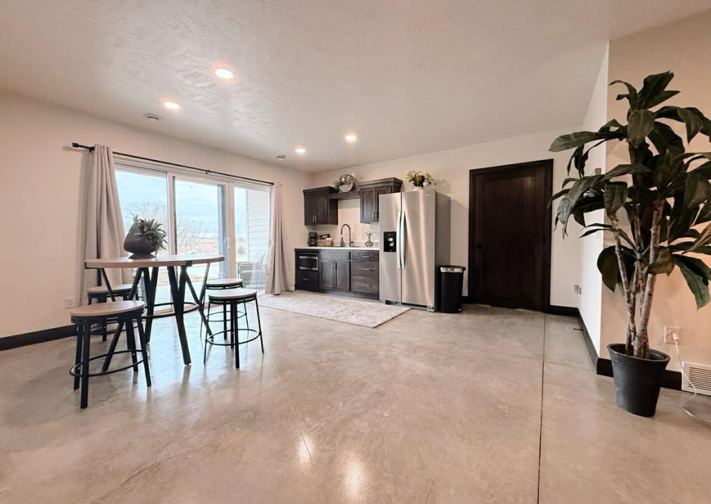 View from living room into the kitchenette area.
